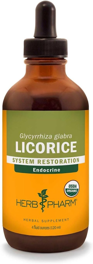 Herb Pharm Certified Organic Licorice Liquid Extract for Endocrine System Support - 4 Ounce