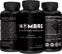 Hombre Male Enhancing Supplement – Add 2 in 60 Days With Our Enlargement Pills for Men Muscle Growth – Increase Size, Strength, Stamina – Endurance, Performance, Energy Booster - 60 Capsules