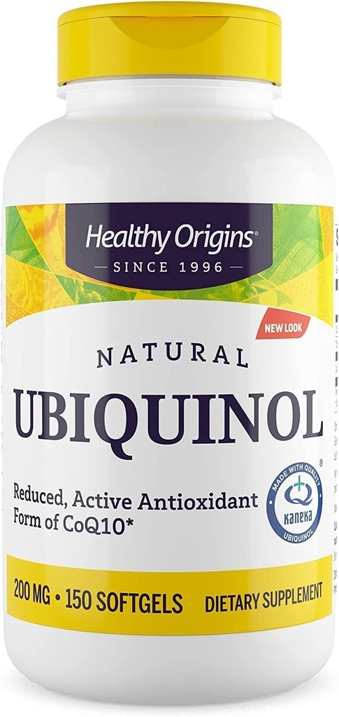 Healthy Origins Ubiquinol (Active Form of CoQ10), 200 mg - Kaneka Ubiquinol Supplements for Heart Health & Antioxidant Support - Gluten-Free & Non-GMO Supplement - 150 Softgels