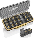 Pill Organizer 3 Times A Day - Acedada Weekly Pill Organizer 3X A Day, Large Pill Box 7 Day Medicine Organizer Pill Case, Pill Container Holder, Daily Pill Box 3 Times A Day, for Vitamin, Black Grey