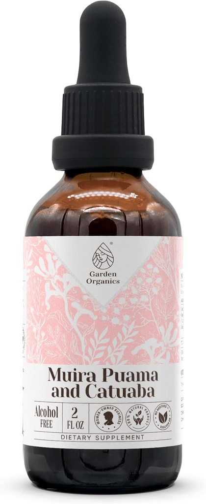Muira Puama and Catuaba Alcohol-Free Natural Tincture Extract, Immune System Booster, Liquid Drops Made from 100% (2 fl oz)