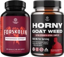 Bundle of Pure Forskolin Extract Supplement for Enhanced Energy for Adults-Plant-Based Energy Supplements and Horny Goat Weed Extract Complex for Enhanced Energy and Stamina