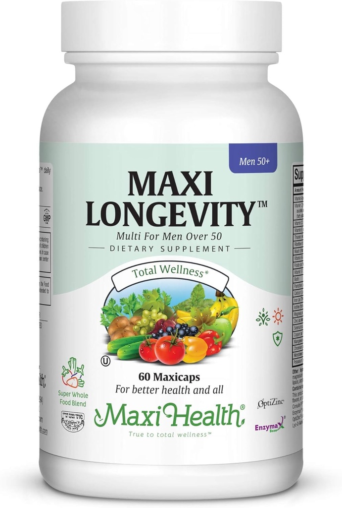 Mens Multivitamin 50 Plus – Daily Multivitamin for Men Over 50 with Vitamin B12, A, D, C, Zinc, Magnesium & More – Energy, Immune & Heart Support Mens Multi Vitamins - Non-GMO – 60 Capsules