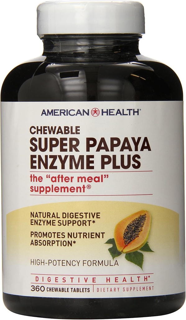American Health Multi-Enzyme Plus, Super Papaya, 360 Count