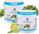 Yes You Can! Drink Booster - Organic Greens Superfood Powder Drink Mix - 2 Pack with Alfalfa Grass, Wheatgrass, Kale, Barley Grass, Lemon Juice Powder - Rich in Antioxidants, Vitamins and Minerals.