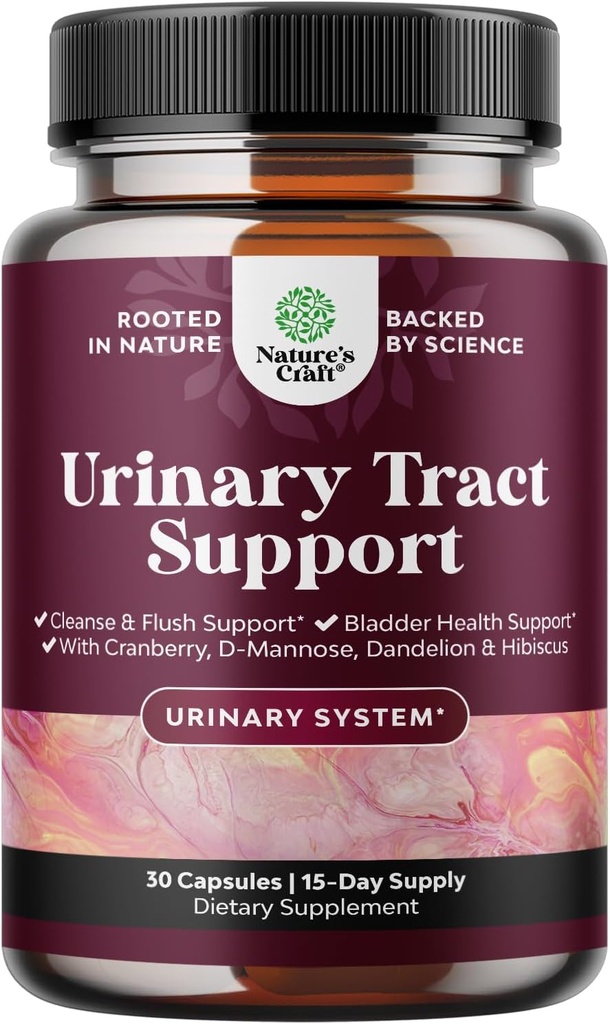D Mannose Capsules for Urinary Tract Health - High Potency D-Mannose with Cranberry Juice Powder & Dandelion for Urinary Tract Health for Women Fast Acting Super Concentrated Cranberry - 30 Capsules