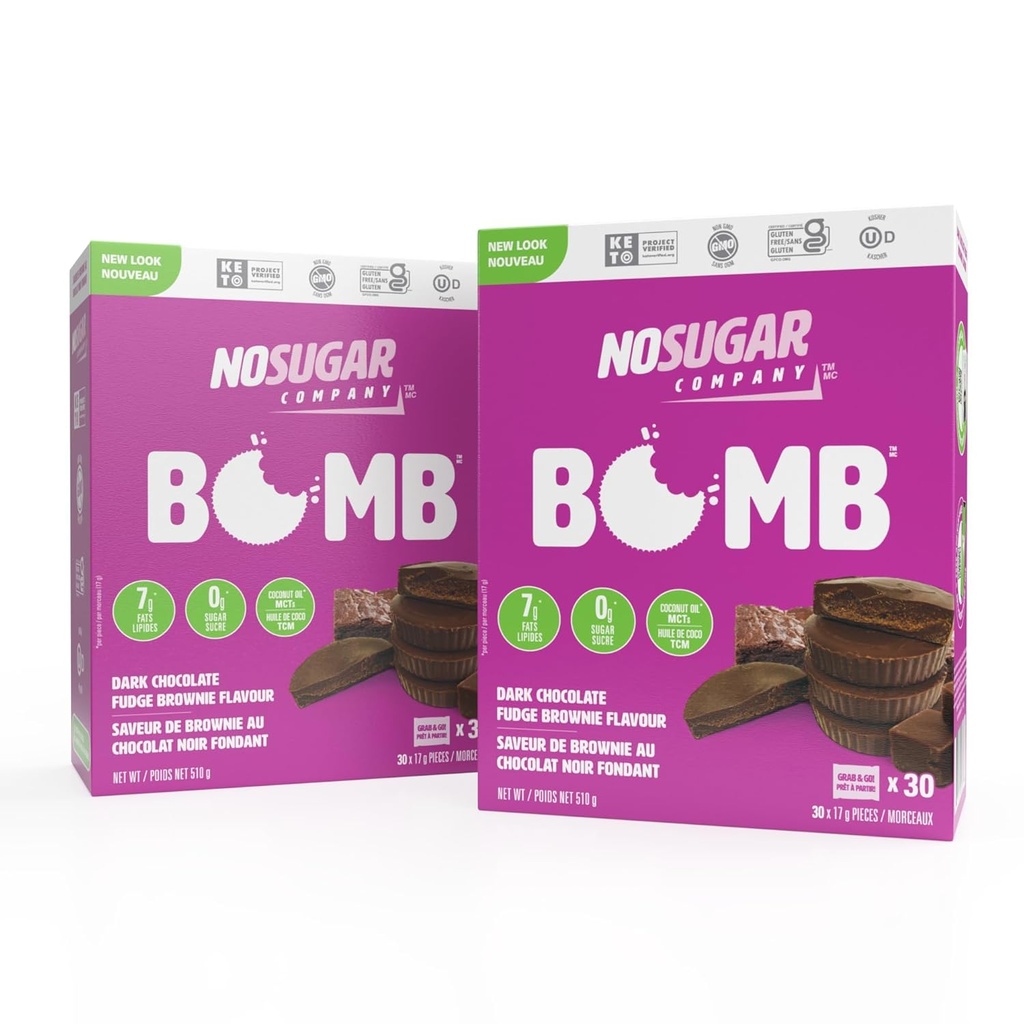No Sugar Keto Cups, Dark Chocolate Fudge Brownie, 60 Cups - Diabetic safe treat, Low Net Carb (1g), Sugar Free (0g) Keto Fat Bomb Snacks with 7g Healthy Fat - Gluten Free, All Natural, Non-GMO