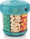 Extra Large Supplement Organizer with XL 7 Large Compartments, TPU Soft Lid Easy to Load and to Use Pill Dispenser, 1 Month Jumbo Vitamin Holder Medicine Storage