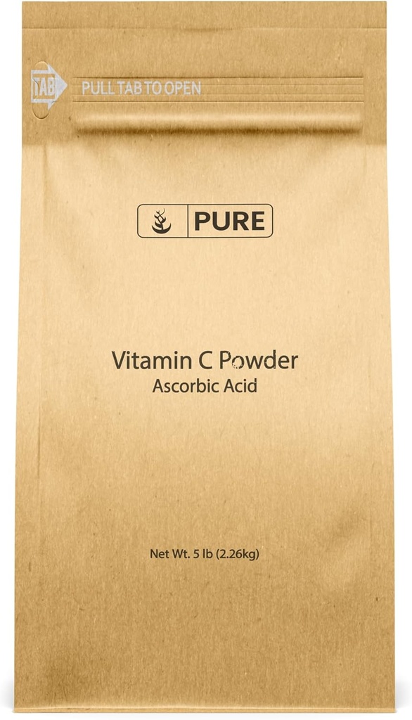 PURE ORIGINAL INGREDIENTS Vitamin C Powder (5 lb) Ascorbic Acid, Non GMO, Dietary Supplement