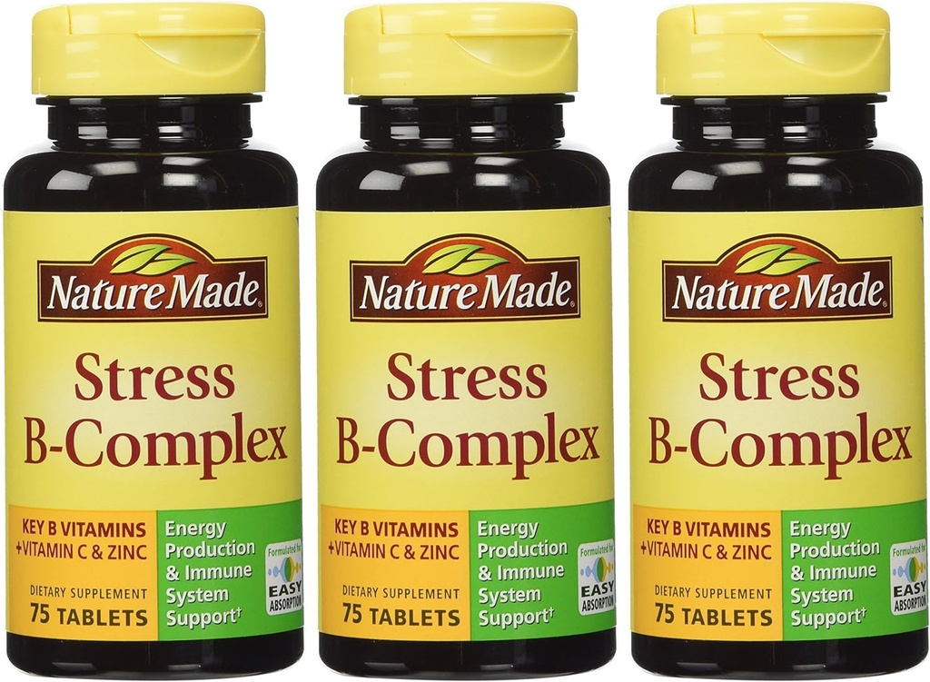 Nature Made Stress B Complex W Zinc Size 75ct (Pack of 3) 225 ct Total