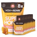 You Again Super Honey Clean Energy Gel, Honey & Himalayan Salt | Electrolyte Replenishment Running Fuel | Endurance Workouts & Cycling Gel | Paleo & Carnivore Snack | Gluten-Free | USA Made | 8-Pack