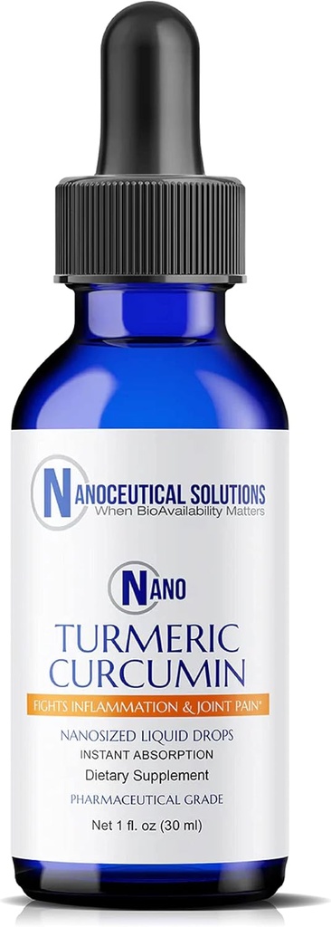 NANO TURMERIC CURCUMIN | Highly Bioavailable Nano Particles | Rapid Absorption | Organic Vegan Non-GMO Curcuma Longa | Supports Joints, Digestive, Liver & Heart Health | Easy to use, 30 ml per bottle.