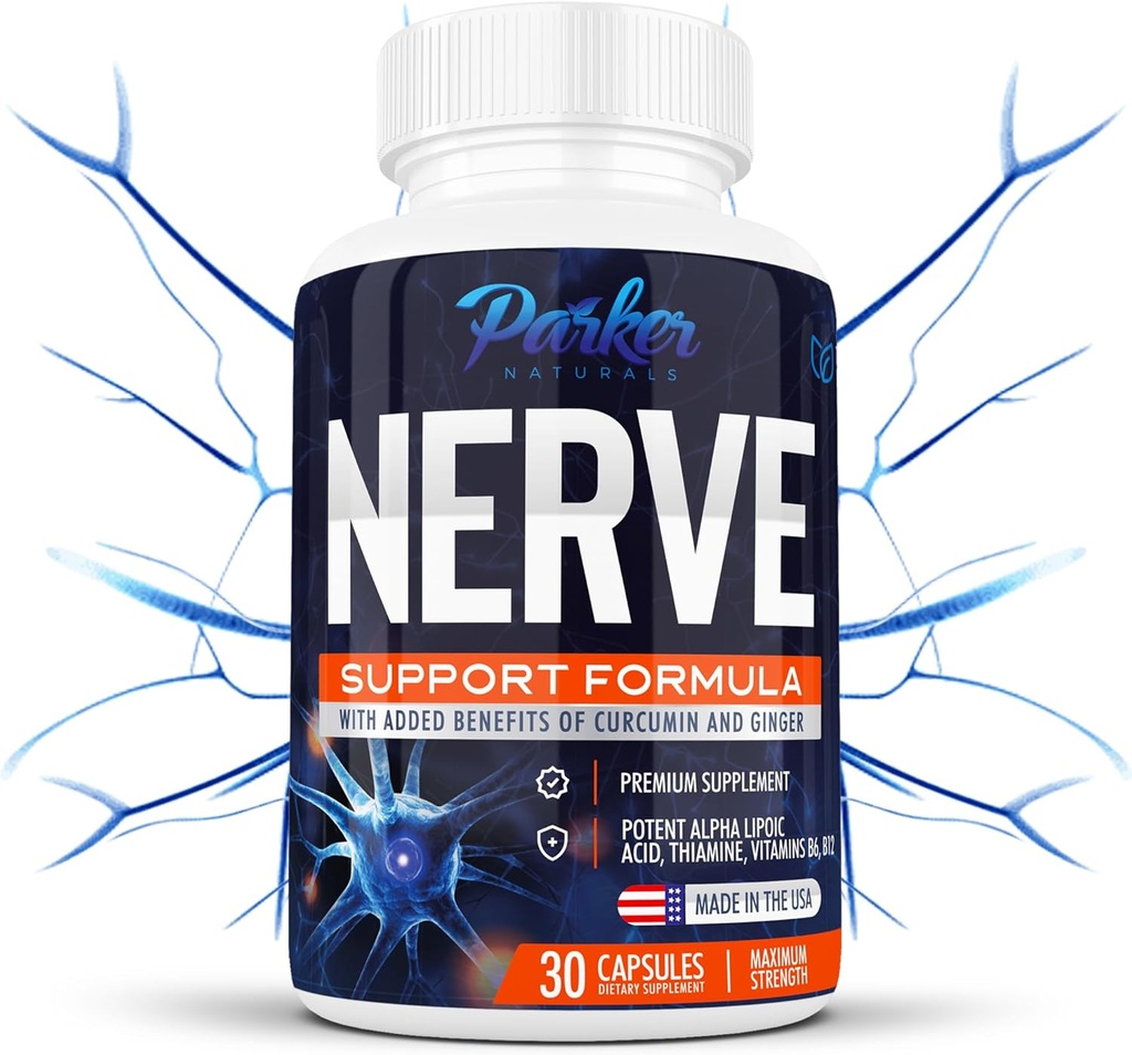 Alpha Lipoic Acid 600mg, Nerve Support Supplement Enriched with Thiamine, Curcumin, Ginger Root, and Vitamin B6, B12 All in One | Vegan Neuro Health Supplement, Lab Tested, 30 Capsules
