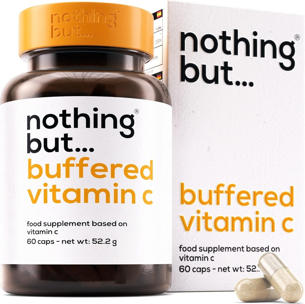 Buffered Vitamin C 1000mg - High Strength Vitamin C Supplement for Immune System, Sensitive Stomach, Antioxidant Support - High Absorption with Calcium L-Ascorbate - 60 Slow Release Capsules