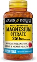 Mason Natural Magnesium Citrate 250 mg, Fast Absorption Softgels, 30 Day Supply
