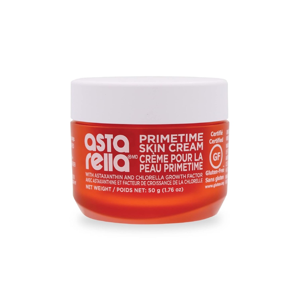Sun Chlorella Astarella Primetime Cream Astaxanthin Face Moisturizer Deep Hydration Boost, Natural Skin Care, Helps Restore Balance & Reduce the Look of Fine Lines & Wrinkles - Paraben Free - 1.76oz