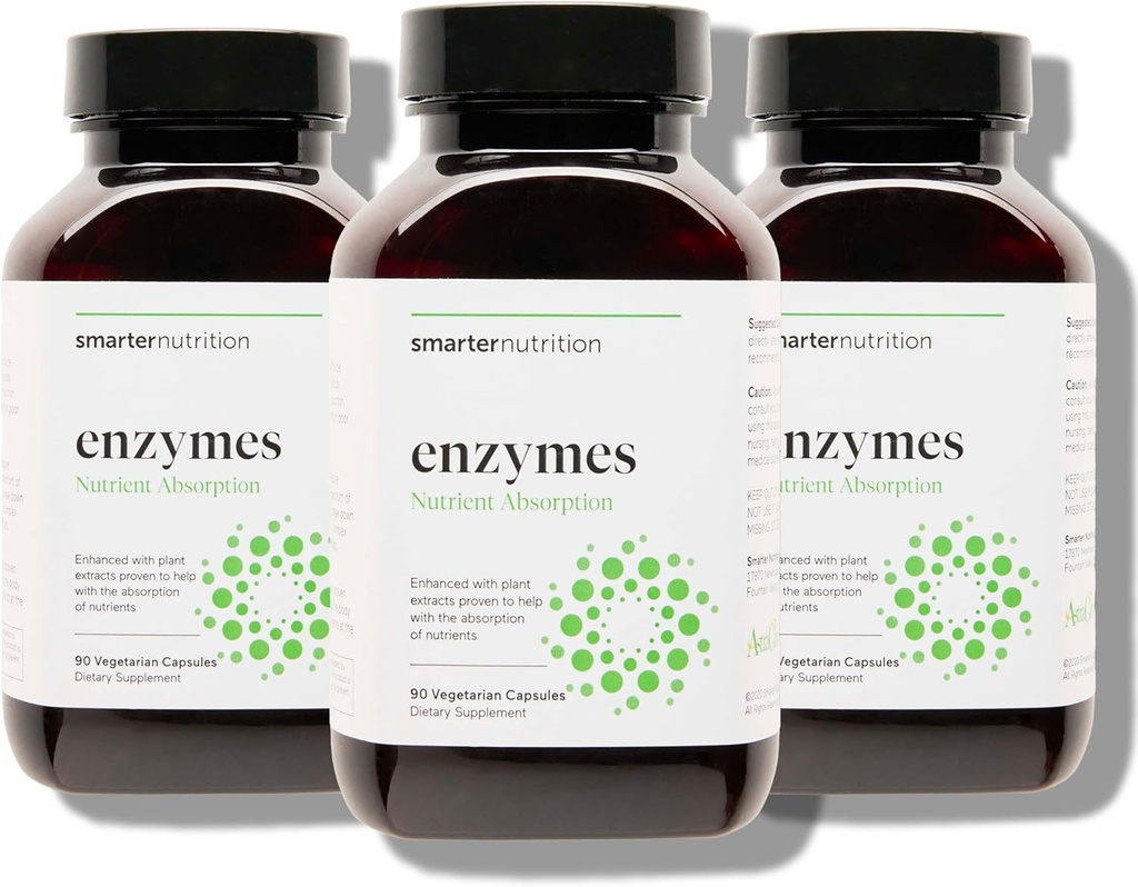 SMARTERNUTRITION Vegan Digestive Enzymes - Digestion Bloating & Gut Health Support with 16 Multi Enzymes for Nutrient Absorption & Meal Time Comfort for Both Men & Women - 270 Count[90-Day Supply]