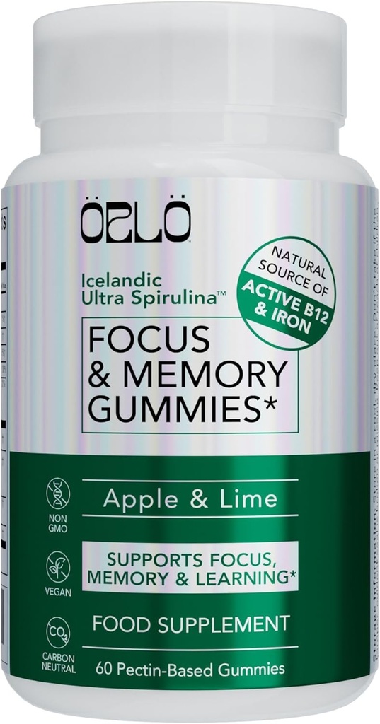 ORLO Focus & Memory Gummies – Brain Health & Cognitive Support for Adults with Lion’s Mane Mushroom, L-Theanine & Phosphatidylserine, Nootropic Supplement for Focus, Clarity & Memory, 60 Vegan Gummies