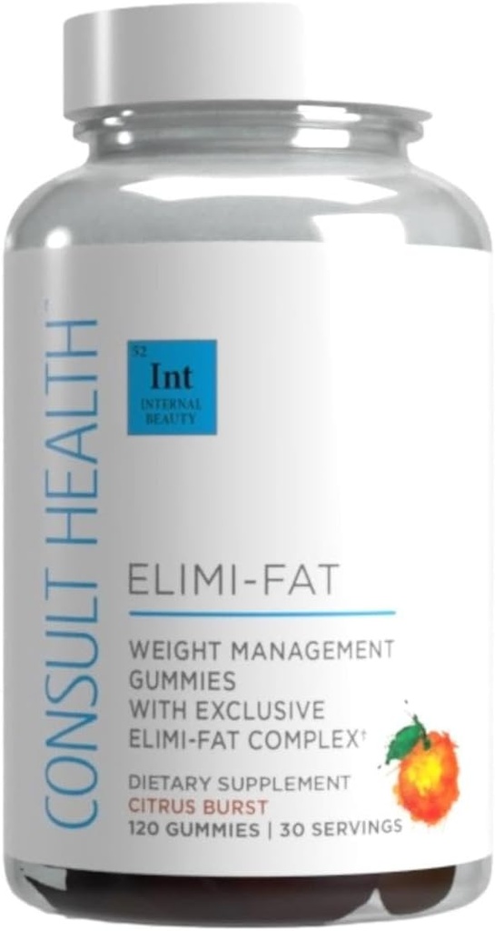 Consult Health ELIMI-Fat Apple Cider Vinegar Morosil Weight Management Gummies - Supports Weight Loss- Gluten Free, Keto, Vegan - Citrus Flavor 120 Count