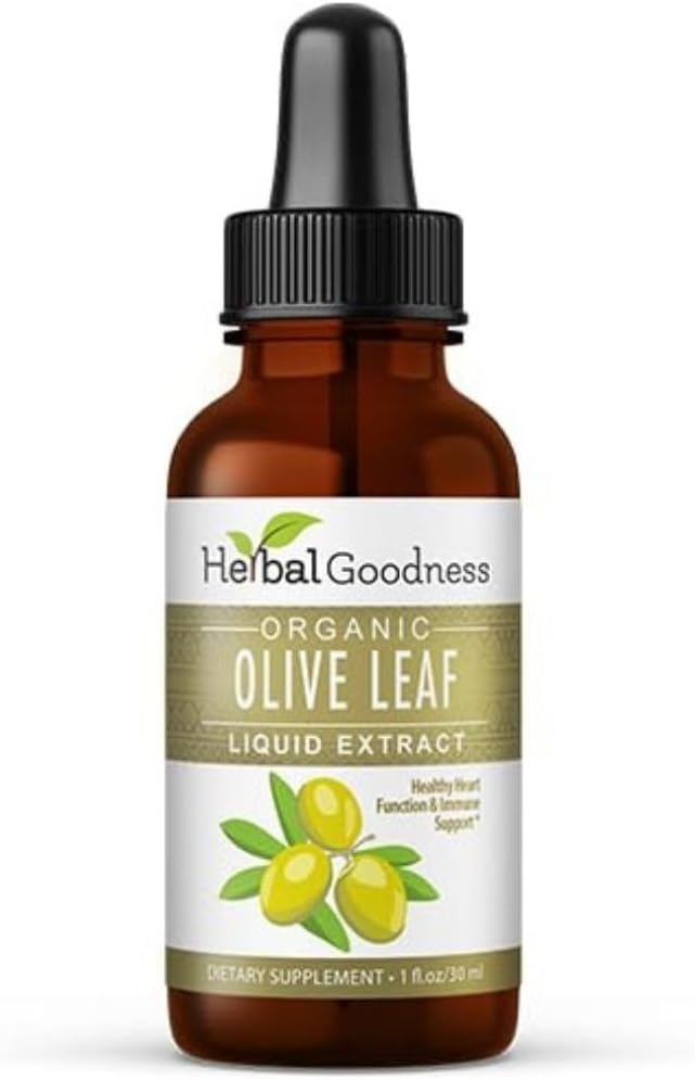 Herbal Goodness Olive Leaf Extract Liquid 1oz - for Immune Boost, Cadiovascular Support, Cognitive Wellbeing, Improved Skin Health and Digestive Comfort with Antioxidants - 1 Bottle