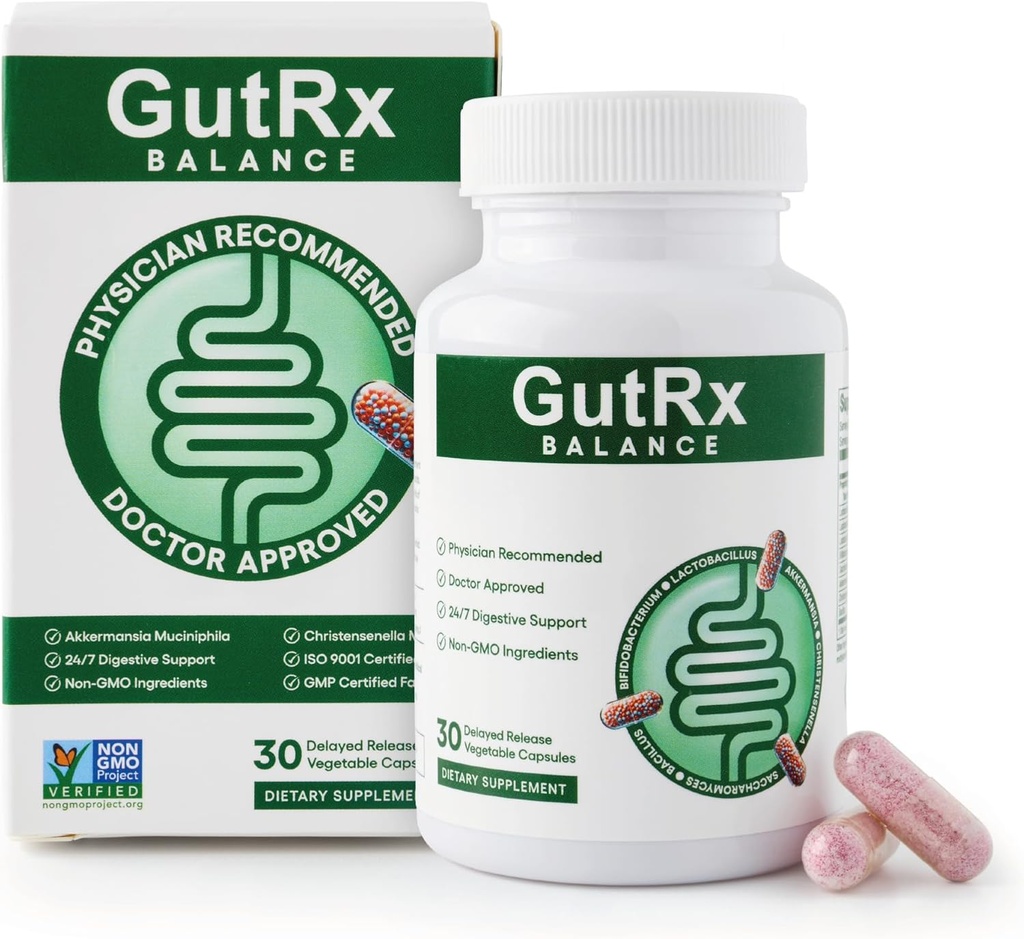Balance – Probiotics for Women & Men with Akkermansia Probiotic & Christensenella, GLP-1 Alternative for Gut Health with Lactobacillus Plantarum, Gluten Free, Delayed-Release, 30 ct