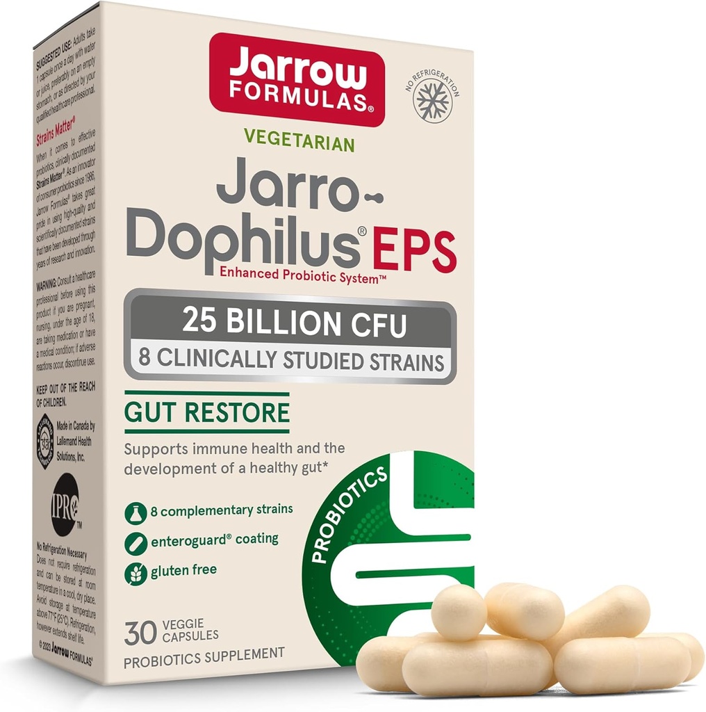 Jarrow Formulas Probiotics for Women and Men Digestive Health - Probiotic Nutritional Supplements, Gut Health, 25 Billion CFU, 30 Capsules, 30 Day Supply