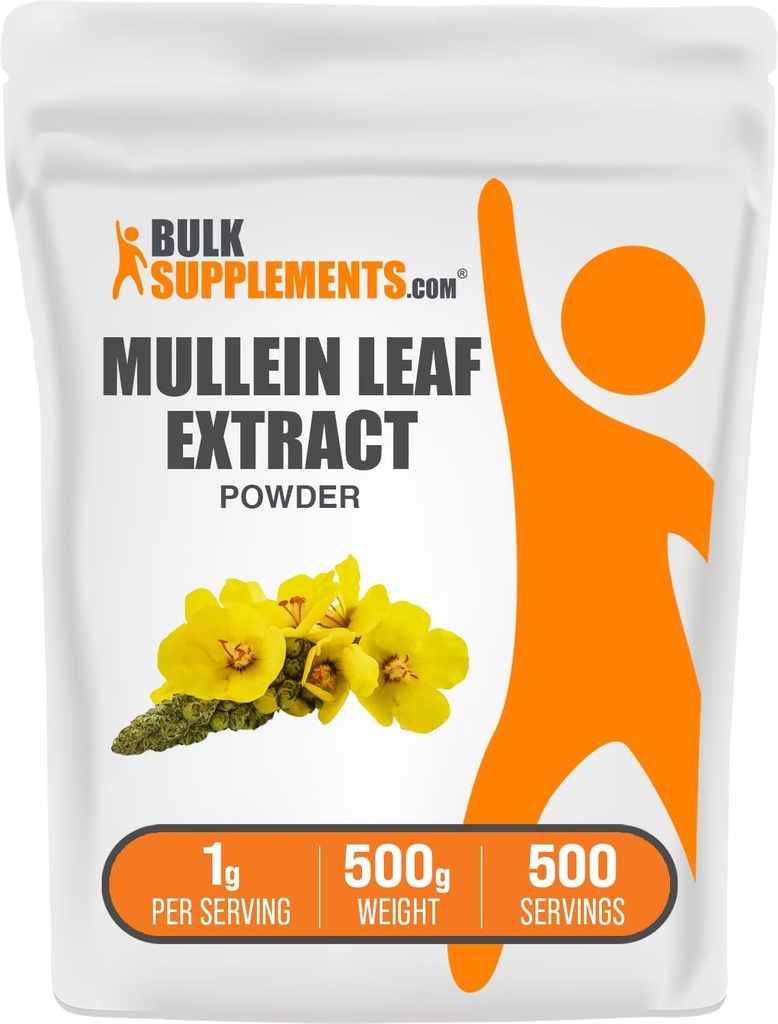 BulkSupplements.com Mullein Leaf Extract - Verbascum Thapsus, Mullein Supplement - Herbal Supplement for Immune Support - Gluten Free, 1g per Serving, 500g (1.1 lbs) (Pack of 1)