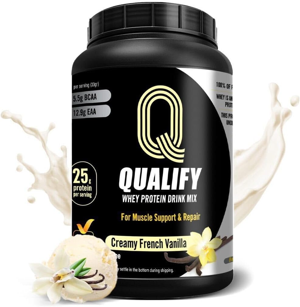 French Vanilla Protein Powder. 25g Protein Shake for Post Workout Recovery, Smoothie & Baking. Gluten & Sugar Free, Highly Kosher, Amino Acids (5.5g BCAA, 2.7g Leucine), 1.65lbs, 23 Servings