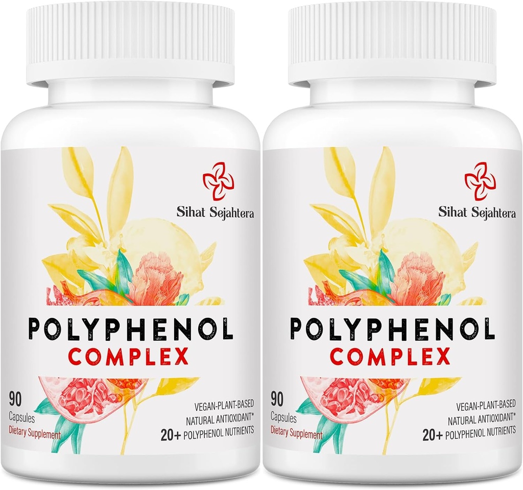 67,500 MG Polyphenols Supplement - Powerful Antioxidants & Polyphenol for Age Defense, Polyphenol Superfood, Quercetin, Resveratrol, Green Tea, Plant-Based & Energy, Immune Support, 180 Capsules