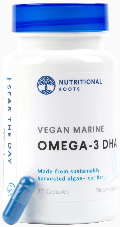 Omega 3 Algae DHA Vegan - Omega 3 DHA Supplement, Plant-Based Omega-3 Blend of Organic Algae, Organic Chia, and Organic Flax Seed Third Party Tested, Doctor's Choice,1 Month Supply, 30 Capsules