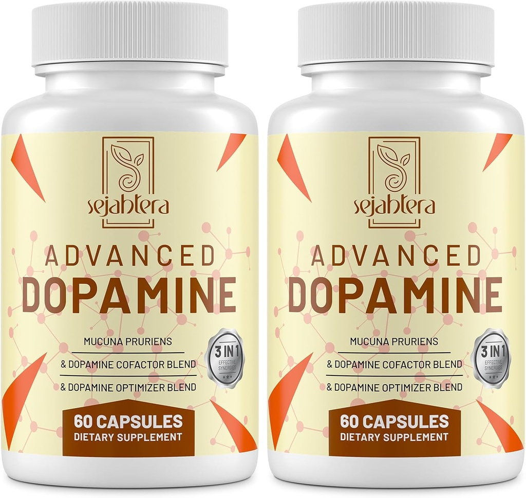 Dopamine Supplement-Mucuna Pruriens Seed Extract,Premium Vitamins, Minerals, and Natural Plant Extracts for Mental Drive, Clarity, Focus-120 Capsules
