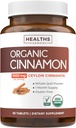 USDA Organic Ceylon Cinnamon Pills - High Potency Ceylon Cinnamon Supplement with 1000mg per Serving for Full Body Antioxidant Support - Vegan Non-GMO cGMP Made & Lab Verified (1 Month Supply)