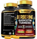 Berberine Supplement for Men and Women, 8in1 Formula with Quercetin, Turmeric, Apple Cider Vinegar, Beet Root & More - Digestive, Immune Support - Rich in Nutrient - 90 Capsules