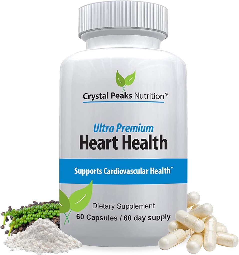 Ultra Premium Heart Support - Vitamin K2 & D3 Plus Calcium - Circulation Support Supplements - Blood Flow, Arteries - Advanced Formula for Cardio, Cholesterol, Triglyceride Balancing - 60 Capsules