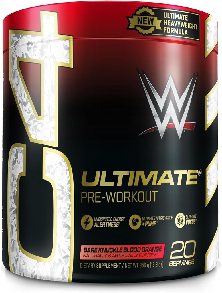Cellucor C4 Ultimate Pre Workout Powder Bare Knuckle Blood Orange - Sugar Free Preworkout Energy Supplement for Men & Women - 300mg Caffeine + 3.2g Beta Alanine + 2 Patented Creatines - 20 Servings