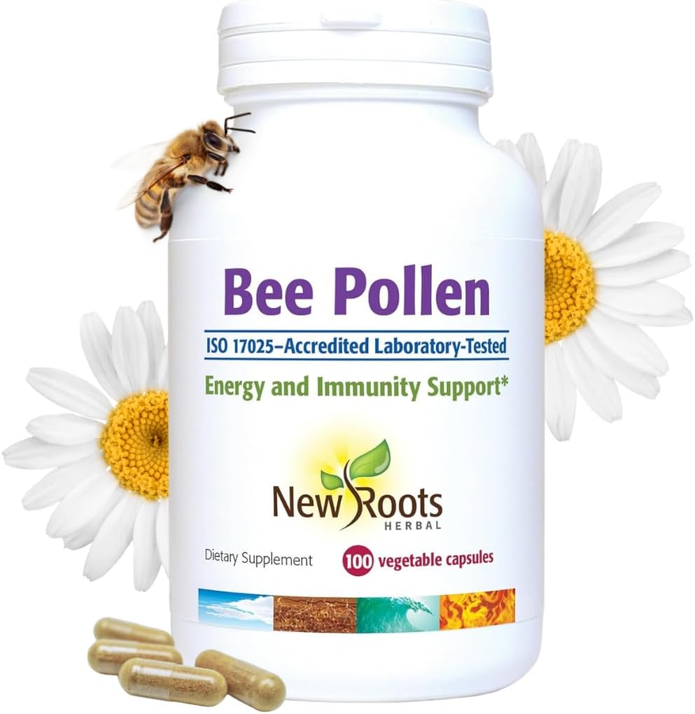 Bee Pollen Capsules (1000 mg) All Natural Bee Pollen Supplement | Rich in Minerals, Vitamins & Essential Amino Acids for Antioxidant Support and Bee Vitality (100 Capsules)