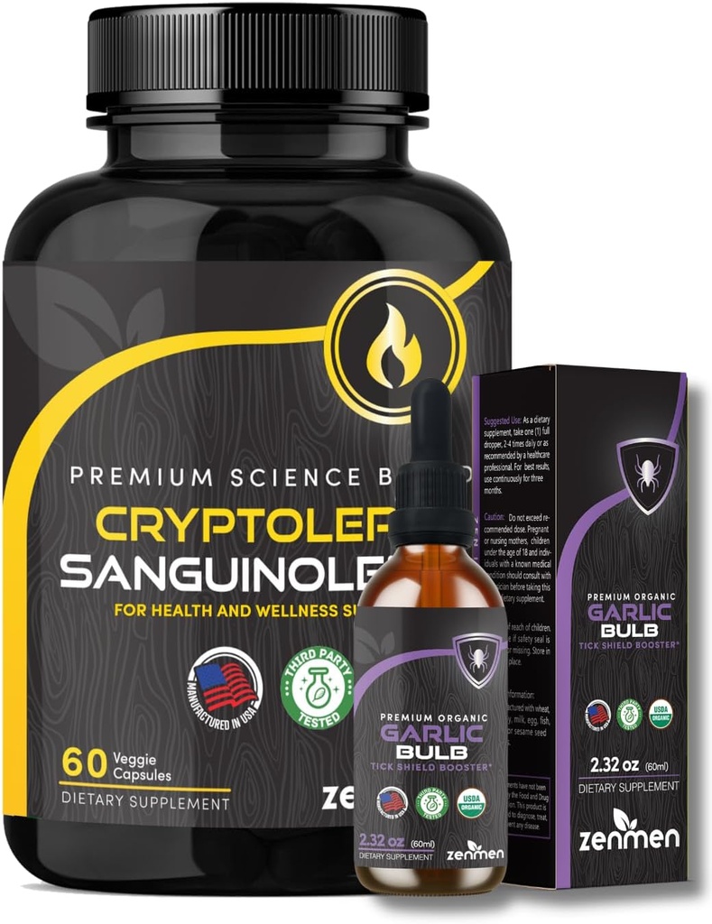 Zenmen Immune Support Bundle: Garlic Tincture and Cryptolepis Sanguinolenta Capsules