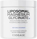 Codeage Liposomal Magnesium Glycinate Supplement, 2-Month Supply, Bisglycinate Magnesium Chelate, Chelated Magnesium Mineral Pills, BioPerine Black Pepper Vitamins Capsules, Non-GMO Vegan, 240 ct