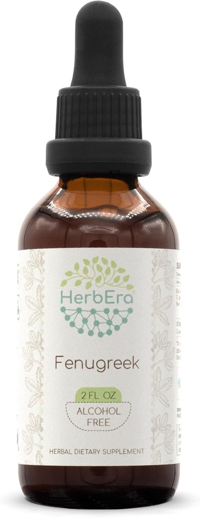 HerbEra Fenugreek B60 Alcohol-Free Herbal Extract Tincture, Concentrated Liquid Drops Natural Fenugreek (Trigonella foenum-graecum) (2 fl oz)