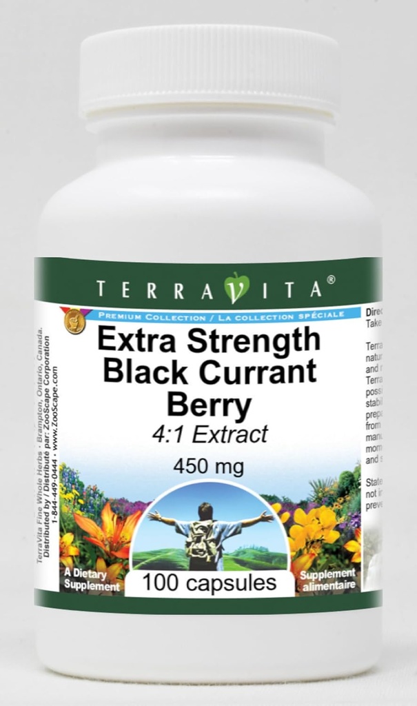 Extra Strength Black Currant Berry 4:1 Extract - 450 mg (100 Capsules, ZIN: 514114) - 3 Pack