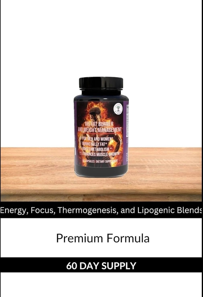 Vis Fat Burner Weight Loss Supplement – Weight Management Fat Burner for Men & Women – Boosts Metabolism, Burns Belly Fat Burner for Women, Enhances Muscle Growth- 60 Capsules