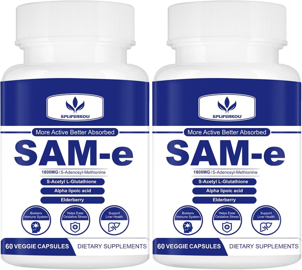3000MG SAM e(S-adenosyl-L-methionine) Complex, SAM-e Supplement, 120 Capsules