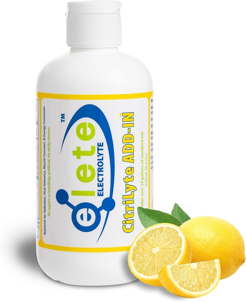 elete CitriLyte Electrolyte Add-in Hydration Drops | Sodium, Magnesium, Potassium | Slight Lemon Flavor, All Natural | Leg and Muscle Cramp Relief | Transform Any Drink into a Sports Drink, 8.3 oz