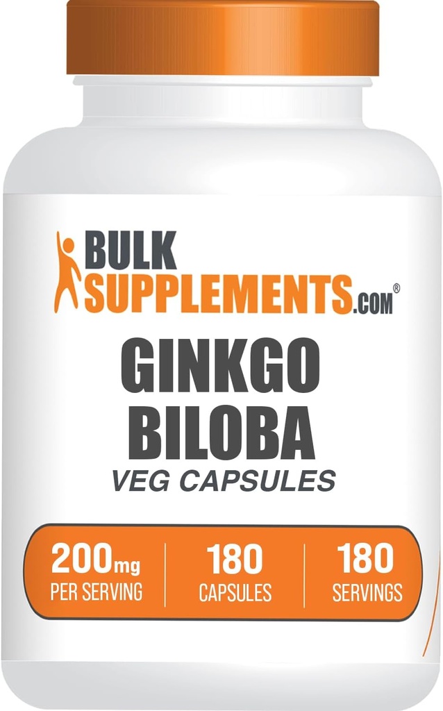 BulkSupplements.comginkgo Biloba Extract Capsules - Ginkgo Biloba Sourced from Leaves, Herbal Supplement - Vegan, 1 Capsule per Serving, 180 Count (Pack of 1)