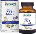 Himalaya Hello ZZZs, 60 Day Supply - Herbal Sleep Supplement with Melatonin, GABA, L-Theanine, Lavender, Chamomile and Lemon Balm - Vegan, Non-GMO, Gluten Free, 60 Capsules
