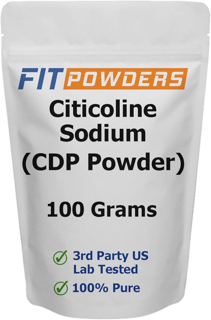 Citicoline Powder, CDP Choline Powder Pure with Scoop, Non-GMO, Cognitive Supplement for Memory and Learning (100 Grams)