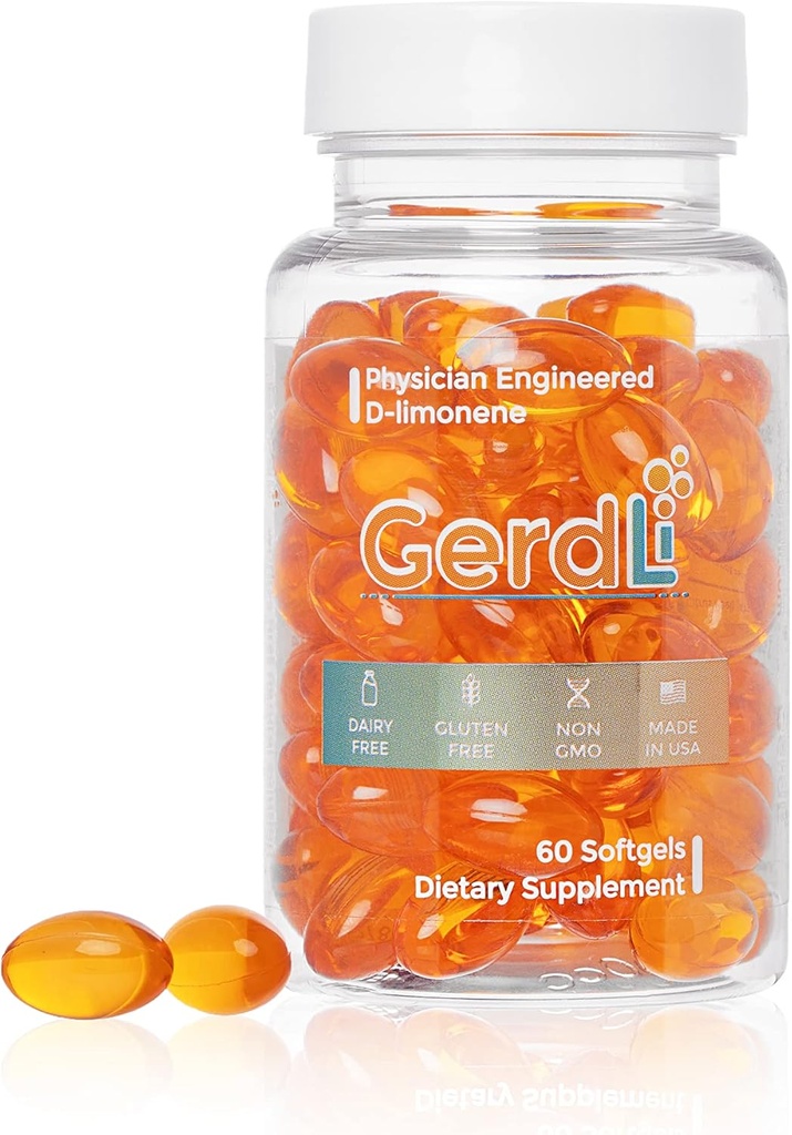 D-Limonene Physician-Engineered Acid Reflux Supplement for Gut Health | Non-Harmful Solution for Acid Reflux & Heartburn | GERD Solution | 60 Count