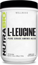 NutraBio 100% Pure L-Leucine - Muscle Recovery and Support - Naturally Fermented Free Form Amino Acid - Vegan, Non-GMO, Gluten Free - (500 Grams)