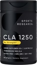 Sports Research CLA - 1250mg with Active Conjugated Linoleic Acid for Men and Women | Non-GMO, Soy & Gluten Free - 95% (90 Softgels)