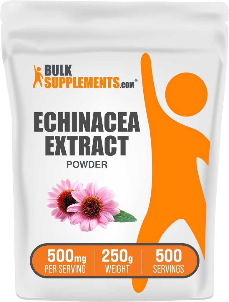 BulkSupplements.com Echinacea Extract Powder - Echinacea Extract, Herbal Supplement for Immune Support - Vegan & Gluten Free, 500mg per Serving, 250g (8.8 oz) (Pack of 1)